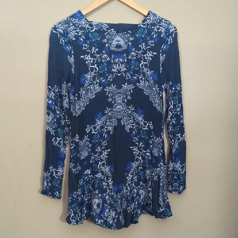 Floral Blue Women's Top